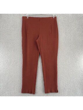 Chicos Pants Womens 0 US 4 Juliet Brown Ankle Stretch Knit Pull On Everyday Work